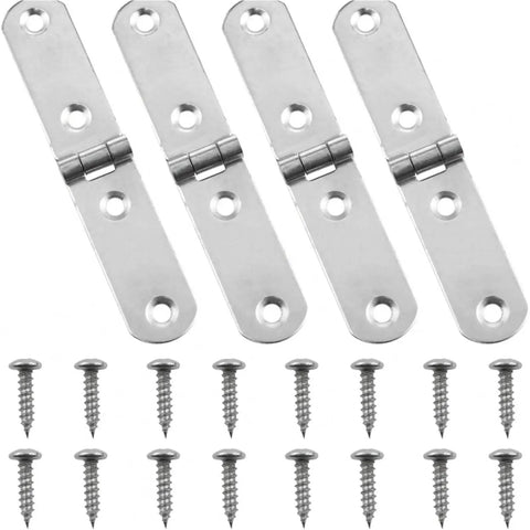 30 Piece Stainless Steel Folding Hinges 180 Degree Flip Cover Hinge Kit for sewing machine cabinets with screws