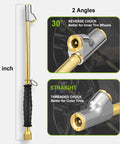 12 Inch Dual Air Chuck for Tires With 1 Quarter Inch FNPT Adapters showing straight and 30 degree reverse chucks