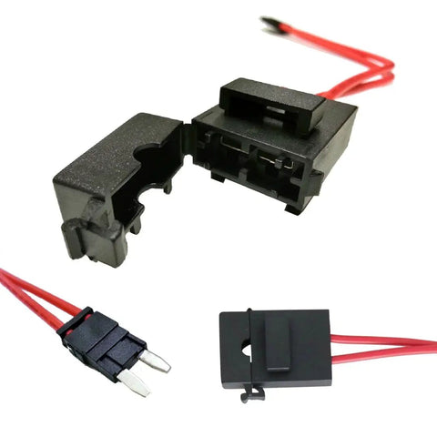 Mini ATM Style Fuse Holder Connector For ECU Repair, 32V 20A 16 Gauge Red Wire Cable, Easy Tap And Test Automotive Circuits, 11.5 Inch view