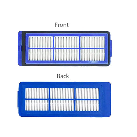 Front and back view of Six Pack Replacement Vacuum Filters For RoboVac 11S Max, 15C Max, 30C Max, 25C Max, G10, G20 models