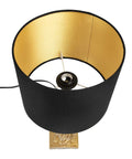 Gold Lion Shaped Table Lamp With Black Shade Inline Switch Perfect Nursery Bedroom Or Office Desk Safari Theme Rustic Modern Decor Adds Warm Glow And Whimsical Flair