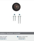 Oil Rubbed Bronze Cabinet Knobs With Backplates, 2.5 Inch, 2 Pack, includes installation screws shown separately