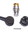 Prime Spray Valve And Drain Valve For Graco Airless Paint Sprayer Replacement Part with steel build and Teflon handle components.