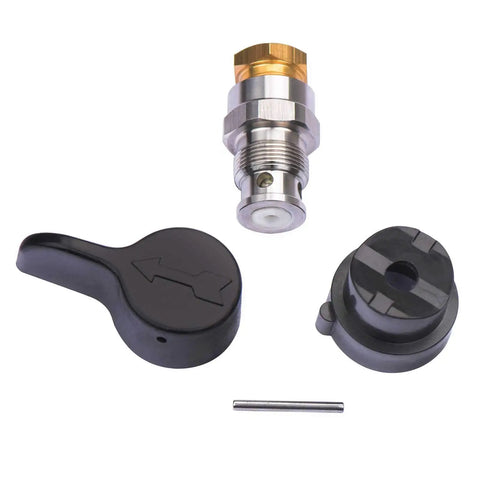Prime Spray Valve And Drain Valve For Graco Airless Paint Sprayer Replacement Part with steel build and Teflon handle components.