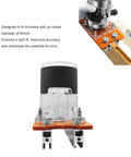 2 In 1 Invisible Fastener Slotting Bracket For Woodworking Router Base And Mortising Jig in use on 65mm trimming machine