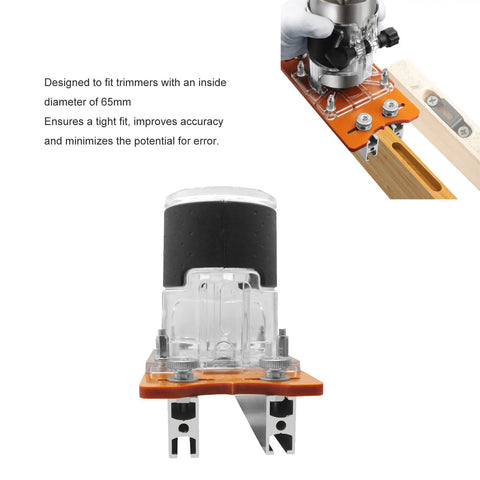 Tough As Nails Aluminum Palm Router Base 2 In 1 Compact Trimmer Bracket with 65mm inner diameter for precise cabinetry cuts.