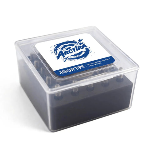 25 Pcs Archery Field Points 100 To 125 Grain Stainless Steel Arrow Tips With Case in transparent box