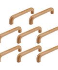 8 Pack Arch Wooden Cabinet Pulls Beech Wood Drawer Handles with Screws, Natural Finish Arch Style, 5.04 Inch Hole Centers