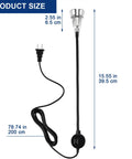 Hella Bright Magnetic Led Work Light Featuring A Slick Flexible Gooseneck Neck showing product size with cable and dimensions.