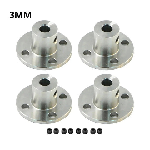 Heavy Duty 4 Pack Flange Coupling Kit Precision Motor Shaft Connector Quick Swap Stepper Mount Adapter 3MM size with hardware.