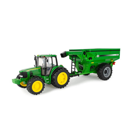 One Sixteenth Scale Big Farm 7430 Tractor With Grain Cart Toy Set Featuring Lights And Sounds For Kids Realistic Farm Playtime