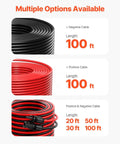 10 AWG Solar Panel Extension Cable 6mm² PV Wire With Waterproof MC4 Connectors, 100 Ft Black and Red Two Pack, IP67 Waterproof