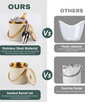 Comparison of 3L Double Wall Insulated Stainless Steel Ice Bucket with Scoop and Plastic Ice Bucket