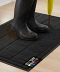 Mesh Weave Dirt Grabbing Doormat For Indoor Outdoor Use With Low Profile Entry Mat 35x23 Heavy Duty Black Welcome Mat
