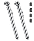 Two Pack Pencil Tire Pressure Gauge Built To Last With Ten To Seventy Five PSI Range Three Measurement Units PSI KPa And Bar Stainless Steel Body Includes Tire Caps For Cars RVs And Bicycles
