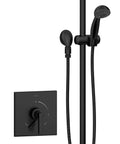 Dope Brushed Bronze Tub And Shower Trim With Single Lever Handle And 1 Mode Hand Shower, wall mount view, 60 Inch Flex Hose