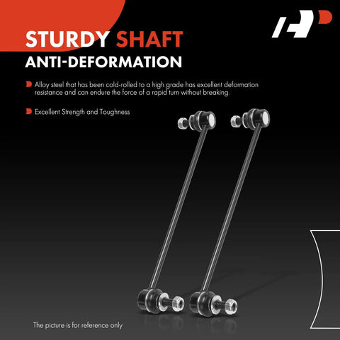 Two Front Sway Bar Links Stabilizer Kit For Toyota Corolla 2019-2024 shown with sturdy alloy shafts against black background