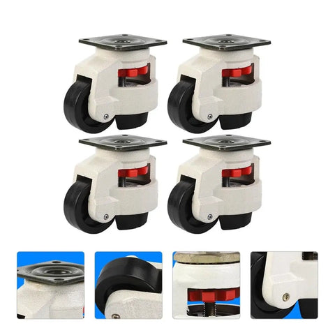 Heavy Duty GD-80F Leveling Casters With 500Kg Load Capacity, swivel wheel and leveling foot, industrial cart caster set
