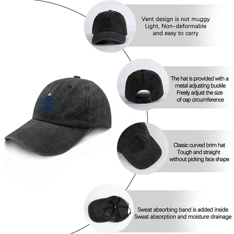 Cool Hats For Men Adjustable Caps With Ventilated Top Air Hole and Breathable Comfort for personal expression, black hat with design details