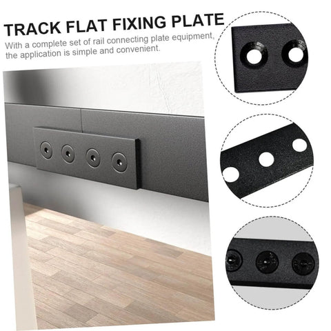 Track Connecting Brace Metal Joint Plate Set For Barn Doors Easy Installation Bracket Connector Kit With Rail Plates