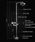304 Stainless Steel Eye Washer Station Built Tough With Emergency Eyewash And Shower labeled components diagram