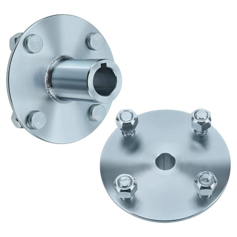 Universal Two Pack Axle Hubs For Go Kart Quad ATV Trike 4x4 With Eight Inch Front And Rear Wheels High Strength 45 Steel Quarter Inch Keyway Slot Preinstalled