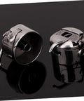 Two Piece Bobbin Case Set For Sewing Machines, Handy Replacement For Old Or Broken Cases on black background