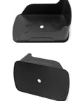 Waterproof Rain Cover Pair For Access Control Systems Keeps RFID Card Keypad Readers Dry From Rain And Sun No Sweat Rugged ABS Shield For Outdoor Use, black ABS shields shown from front and side angles, 150x104x80 mm.