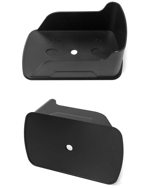 Waterproof Rain Cover Pair For Access Control Systems Keeps RFID Card Keypad Readers Dry From Rain And Sun No Sweat Rugged ABS Shield For Outdoor Use, black ABS shields shown from front and side angles, 150x104x80 mm.