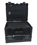 L-BOXX Two Tier Stackable Tool Box Kit For Jobsite Organization Built For Impact Heavy Duty Gear open with foam insert