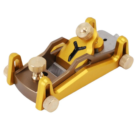Precision Low Angle Hand Plane For Woodworking Rock Solid Adjustable Thickness Short Body Bench Planer With Durable Carbon Steel Blade visible from top