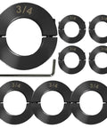 Double Split Carbon Steel Shaft Collar With Set Screws For Maximum Holding Power On Machinery And Industrial Equipment, Precise Clamping
