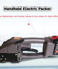 Powerhouse Handheld Electric Strapping Machine Pp Pet Straps Battery Powered Tensioner Cutter Sealer No Buckle Hassle side view