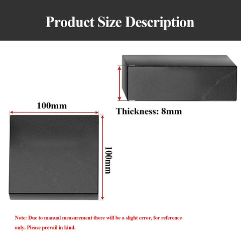 Heavy Duty Rubber Dampening Block Set 4 Piece Shock Absorbing Pads For Heavy Equipment 100x100x8mm shown with size dimensions