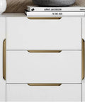 Aluminum Alloy Brushed Bronze Cabinet Pulls 39.37in Hidden Finger Edge Pulls on white cabinet drawers
