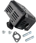 Muffler Kit For Honda GX160 GX200 GX120 GX140 Engines And Predator 212 173, includes mounting studs, nuts, gaskets, black muffler.