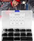 Garage Ready 430 Piece Roll Pin Assortment Kit Pro Grade Carbon Steel Slotted Spring Pins Set visible in transparent case