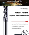 Carbide square-end end mill, 4-flute, AlTiN coated, silver; side view