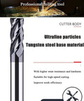 Three Quarters Inch Carbide Square End Mill Four Flute With HRC 45 Single End AlTiN Coated Cutting Tool For Metal Milling