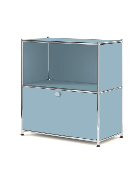 32.5 Inch Flip Top Side Table With Detachable Wheels And Large Storage, Buffet Cabinet, Corner Bookshelf, Wall Shelf, Cube Organizer And Bedside Table For Modern Home Decor In Blue