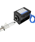 DC 24V 8Kg Pull Type Open Frame Solenoid Electromagnet With 20mm Stroke For Smooth Linear Motion Spring Return Low Power Consumption And Compact Design, with blue wire and spring plunger