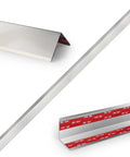 Slick And Tough As Nails 304 Stainless Steel Wall Corner Guards 2X2X48 Inch with adhesive backing for protective installation.