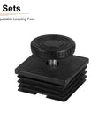 4 Pack Adjustable Leveling Feet 50 By 50 mm Square Insert Glide Kit For Furniture Black Heavy Duty Support