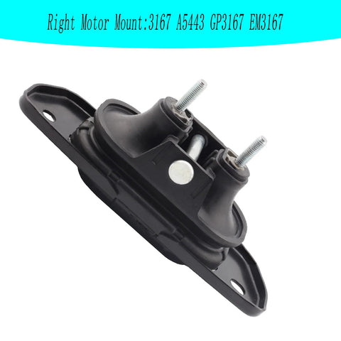 Right motor mount from Engine Mount And Transmission Mount Kit For 2011-2019 Dodge Journey 3.6L FWD And 2011-2014 Avenger 3.6L Chrysler 200