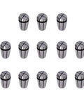 Big Time 13 Piece ER11 Spring Collet Set 1mm To 7mm For Milling Lathe Chuck Kit showing all 13 collets arranged in rows