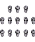 13 Piece ER11 Spring Collet Set 1mm to 7mm for Milling Lathe Chucks Upgraded Pro Grade Set arranged side by side