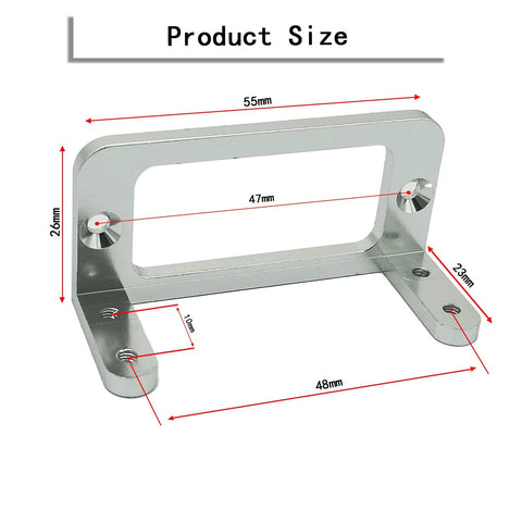 Aluminum RC servo mount bracket, 2-set with M3 screws and nuts, silver finish for Tamiya Bruiser 4WD RC cars