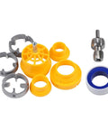 Belnotelt Pvc Pipe Threader Kit For 4 And 6 Point Ppr Water Pipes With Electric Drill Attachment. Includes yellow and metal accessories.