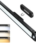 5W Motion Sensor LED Light Bar For Under Cabinet And Closet, Rechargeable 2500mAh With Battery Display showing color modes