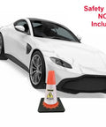 Shop Certified Reflective Traffic Safety Cone Collar Kit For EV Repairs And High Voltage Warning Systems Keeps Your Crew Safe On The Lot With A No Nonsense Three Pack, displayed with a car.